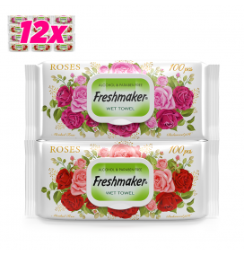 Freshmaker Rose Islak Mendil 100 adet kapaklı x 12li koli