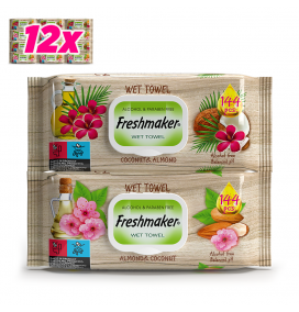 Freshmaker Coconut&Almond Islak Mendil 144 adet kapaklı x 12li koli