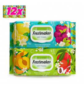 Freshmaker Fruit Islak Mendil 100 adet kapaklı x 12li koli